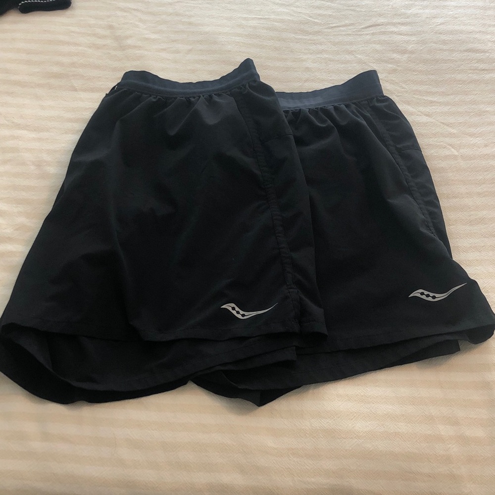 2 Saucony Black Running Shorts